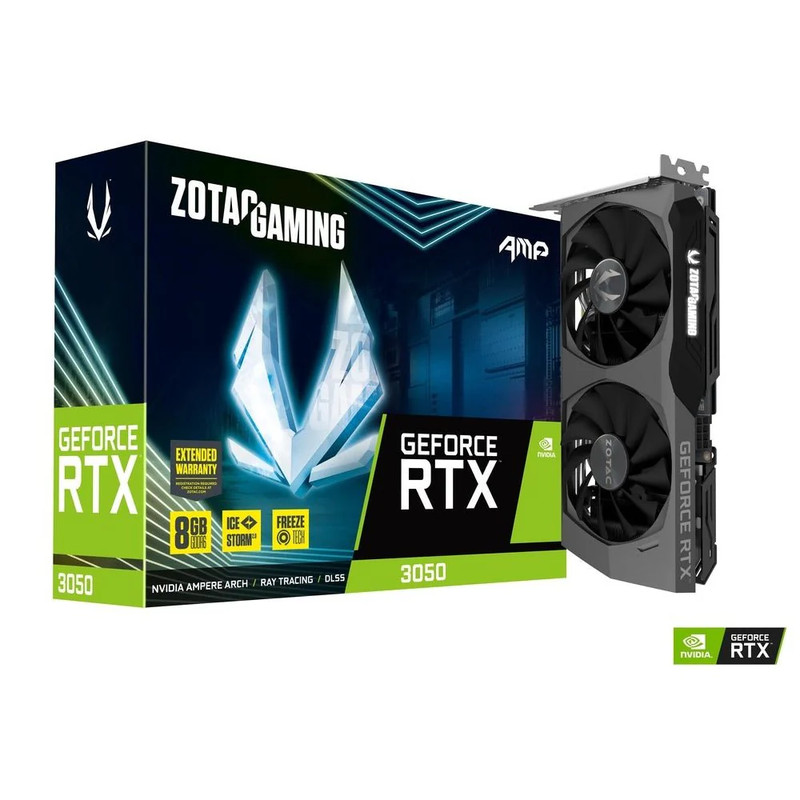 Zotac Gaming GeForce RTX 3050 AMP 8GB GDDR6 Graphics Card ZT-A30500F-10M- كرت الشاشة